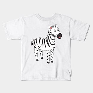 Cute Happy Zebra Safari Africa Animal Kids T-Shirt